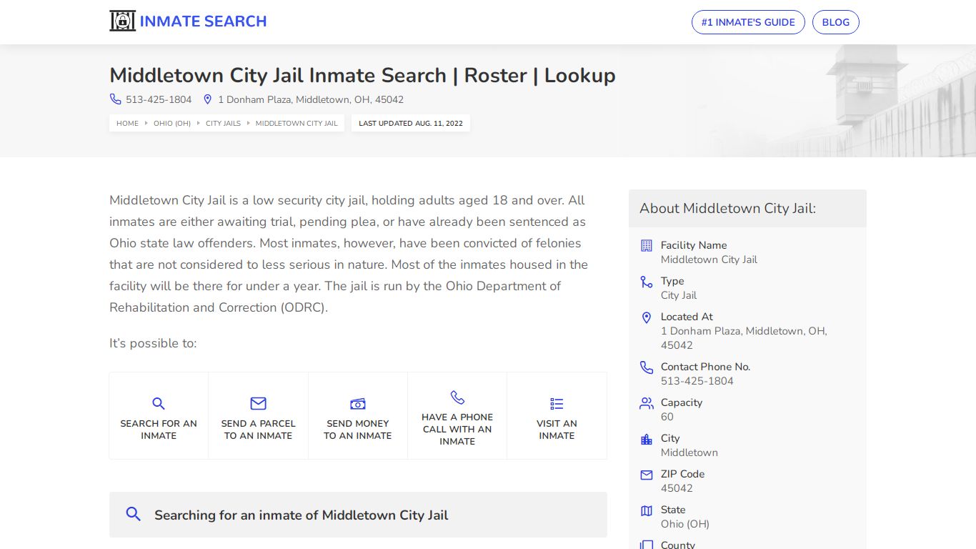 Middletown City Jail Inmate Search | Roster | Lookup